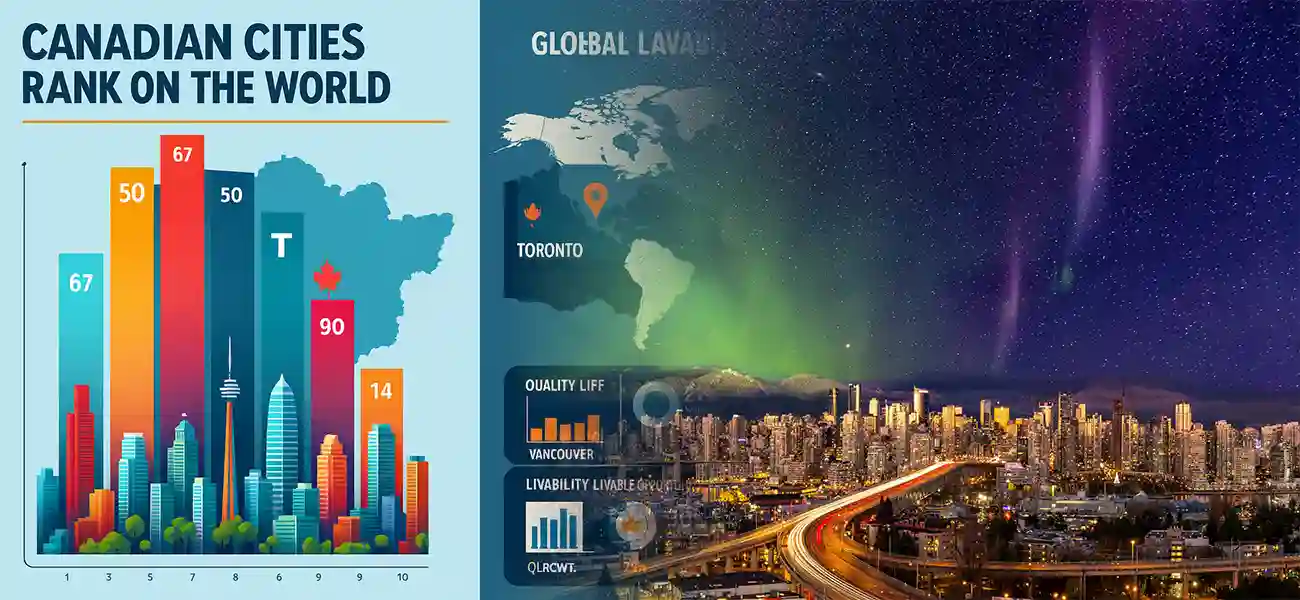 Ranking of Canadian cities among the top cities in the world
